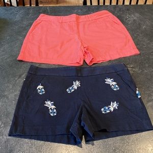 Women lot of 2 pair of Loft shorts size 4 - blue and pink